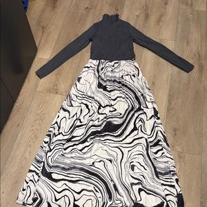 Anthropologie Ribbed Turtleneck Sweater Maxi Dress